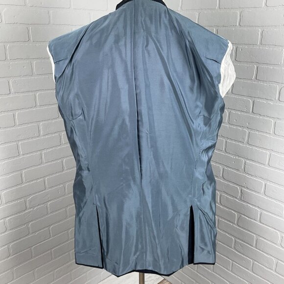 Hugo Boss Blazer Men 42L Blue Pinstripe Classic Career Wool Suit‎ Jacket VTG - Picture 10 of 15